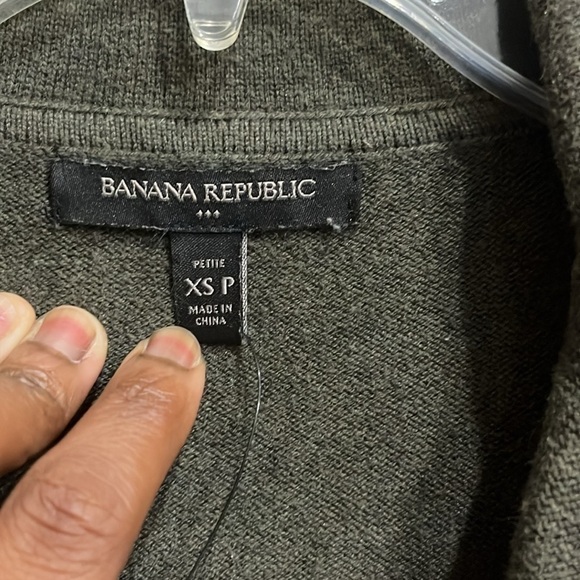 BANANA REPUBLIC long green open front cardigan Size XS petite - Picture 4 of 7